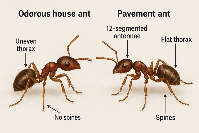 Odorous Pavement Ant differences